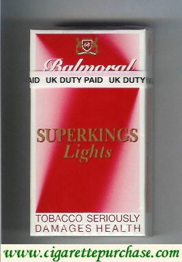 Balmoral superkings Lights cigarettes red